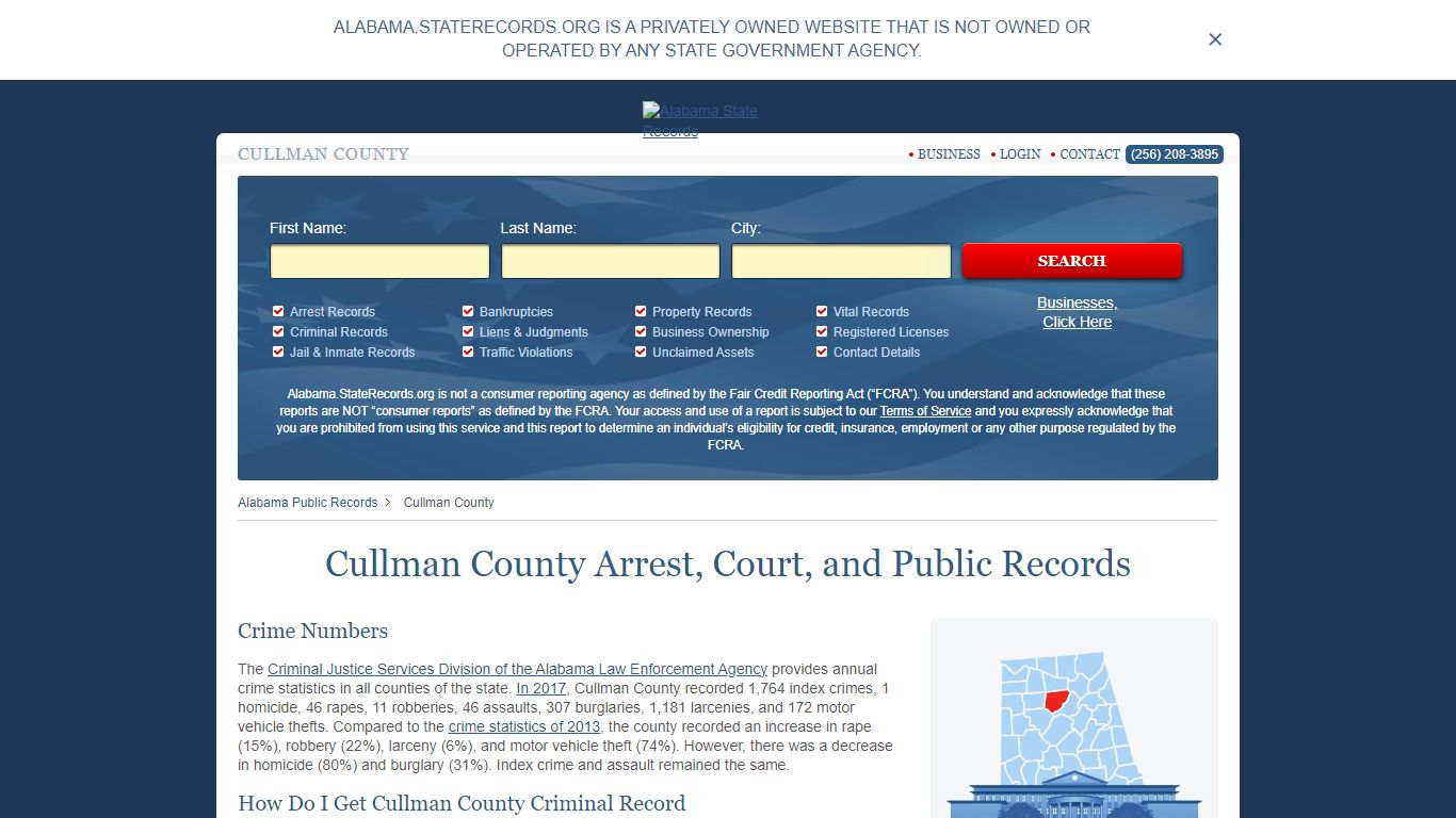 Cullman County Arrest, Court, and Public Records